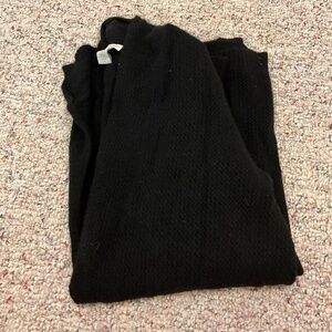 White and Warren Black Cashmere Cardigan
